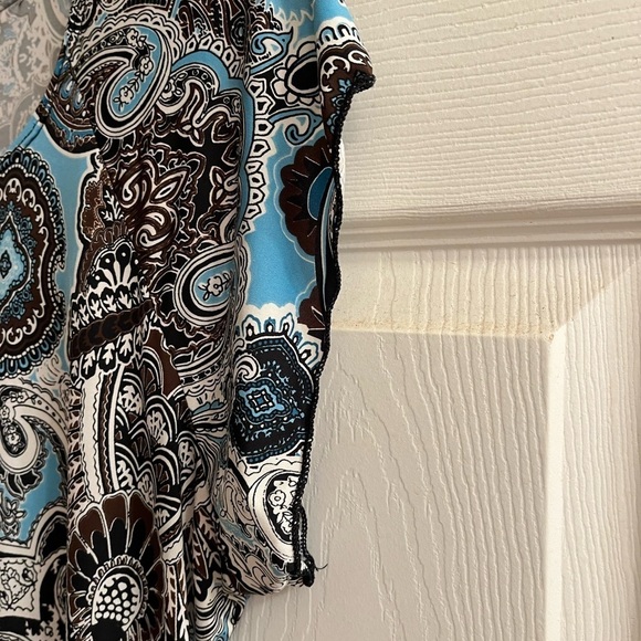 BRITTANY BLACK~BLOUSE~PAISLEY BLUE~XL - Picture 5 of 7